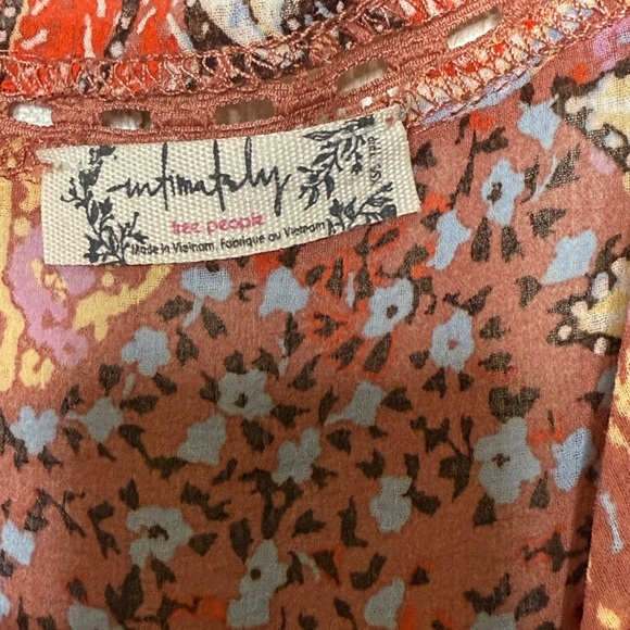 Floral Bohemian front tie cardigan- Pink and Red floral - Picture 3 of 7